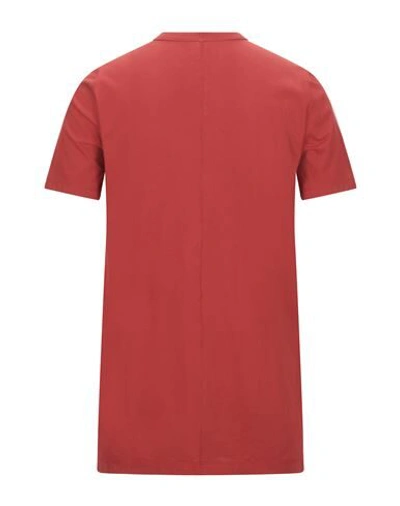 Shop Rick Owens T-shirts In Red