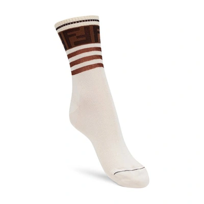 Shop Fendi Socks In Blanc