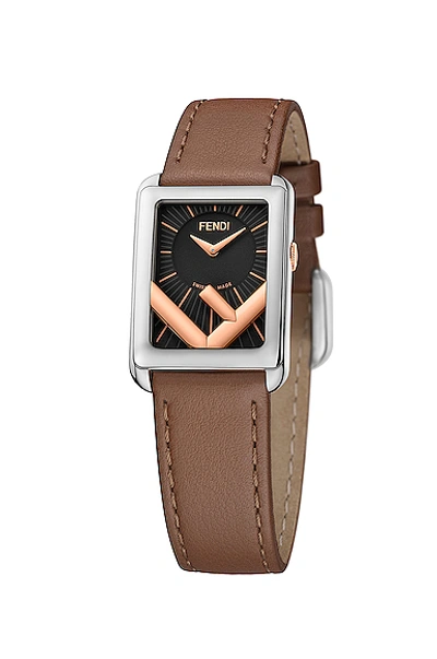 Shop Fendi Runaway 22.5x32mm Watch In Brown