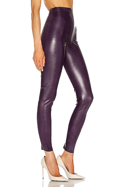 Shop Saint Laurent Latex Pant In Purple