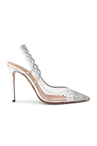 Shop Aquazzura Heaven 105 Pump In Silver