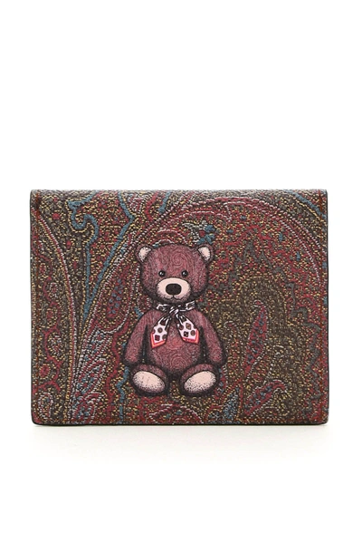Shop Etro Twister Toys Teddy Bear Card Holder In Rosso