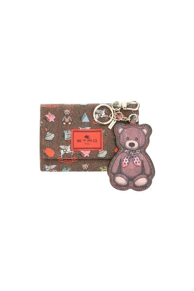 Shop Etro Twister Toys Teddy Bear Keychain Charm In Rosso