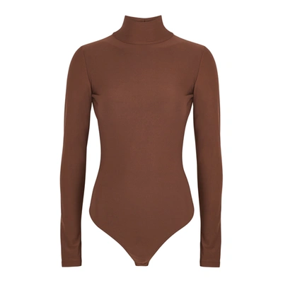 Shop Alix Libby Brown Cut-out Bodysuit In Dark Brown