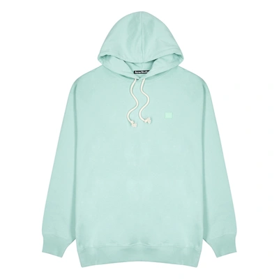 Shop Acne Studios Farrin Face Mint Hooded Cotton Sweatshirt In Green