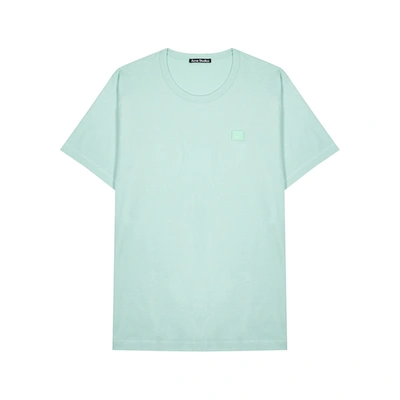 Shop Acne Studios Nash Face Mint Cotton T-shirt In Green