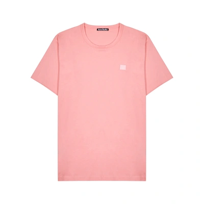 Shop Acne Studios Nash Face Pink Cotton T-shirt