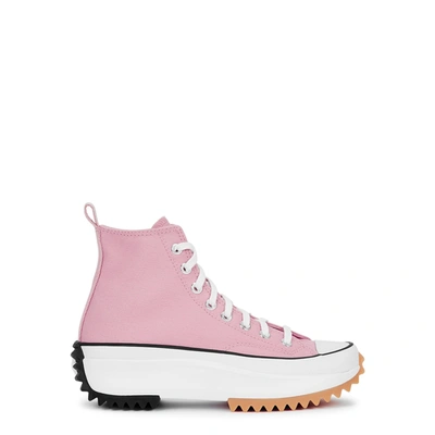 Shop Converse Run Star Hike Pink Canvas Hi-top Sneakers