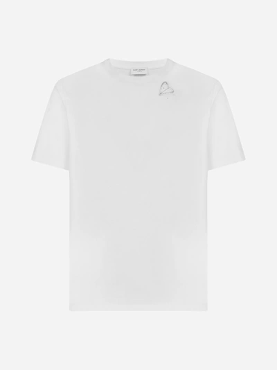 Shop Saint Laurent T-shirt In Cotone Con Stampa-logo
