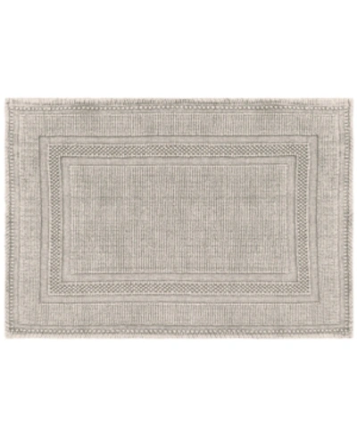 Shop Jean Pierre Cotton Stonewash Racetrack 17x24 Bath Rug In Light Gray