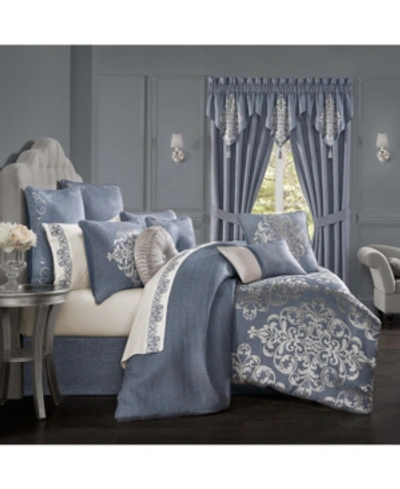 Shop J Queen New York Richmond King Comforter Set, 4 Piece Bedding In Indigo