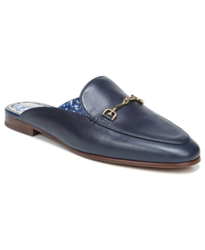 Shop Sam Edelman Linnie Tailored Mules Women's Shoes In Baltic Navy Leather