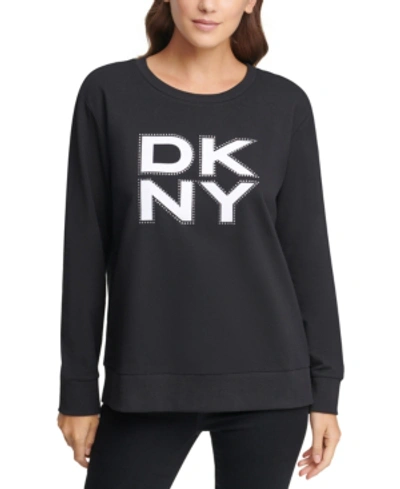 Shop Dkny Stacked Logo Sweatshirt In Black