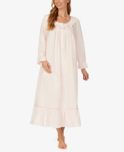 Shop Eileen West Women's Flannel Long Sleeve Nightgown In Light Pink