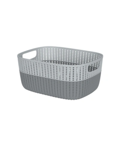 Simplify 2-tone Decorative Large Storage Basket In Gray