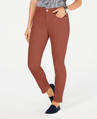 Shop Style & Co Petite Tummy-control Slim-leg Jeans, Petite & Petite Short, Created For Macy's In Brick Oven