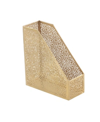 Shop Cosmoliving By Cosmopolitan Gold Iron Glam Magazine Holder, 12 X 5 X 10 In Gold-tone