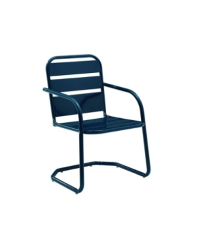 Shop Crosley Brighton Metal Chair Set Of 2 In Navy