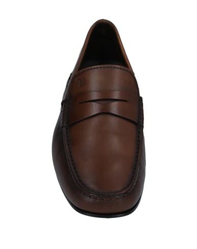 Tod's Man Loafers Brown Size 8.5 Soft Leather In Brown
