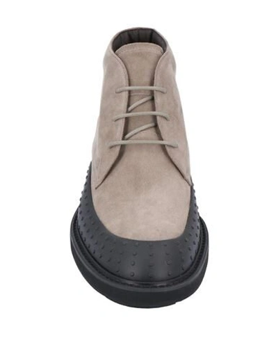 Shop Tod's Man Ankle Boots Grey Size 7.5 Soft Leather