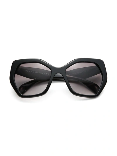 Shop Prada Women's Angular 56mm Pentagonal Sunglasses In Black