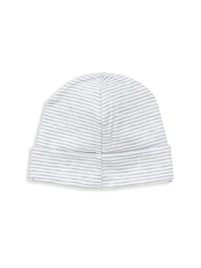 Shop Kissy Kissy Essentials Cotton Stripe Hat In Grey