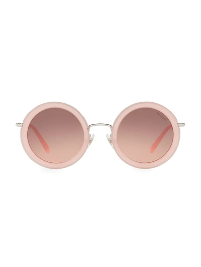Shop Miu Miu Women's 48mm Round Sunglasses In Pink