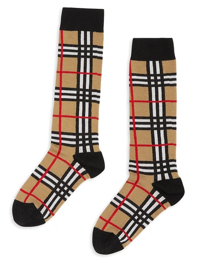 Shop Burberry Check Socks In Archive Beige