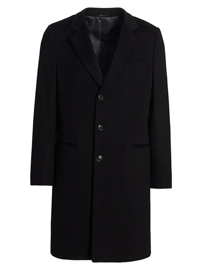Shop Giorgio Armani Men's Wool & Cashmere Top Coat In Black