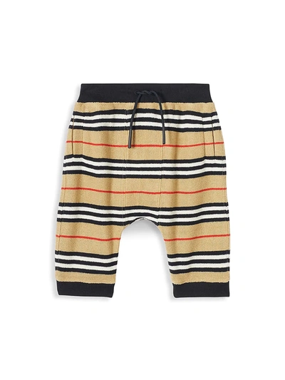 Shop Burberry Baby's & Little Kid's Lance Striped Jogging Pants In Archive Beige