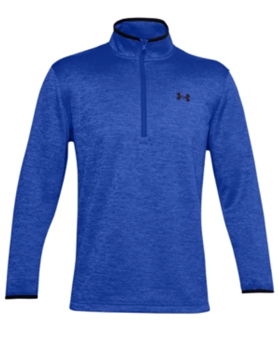 Shop Under Armour Men's Armour Fleece Quarter-zip Sweatshirt In Emotion Blue