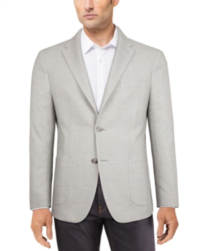 Shop Tommy Hilfiger Men's Modern-fit Solid Textured Knit Sport Coat In Light Grey