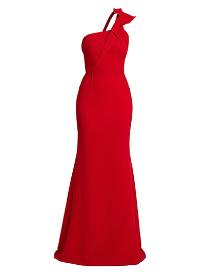 Shop Roland Mouret Women's Gosford Twist One-shoulder Gown In Crimson