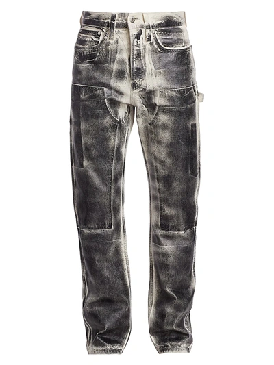 Shop Helmut Lang Men's Utility Washed Straight Leg Jeans In Black Foil