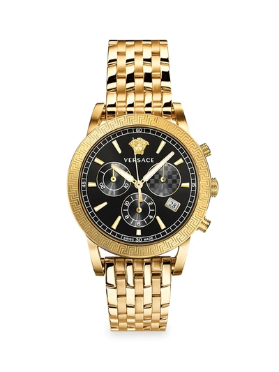 Shop Versace Sport Tech Chronograph Gold-tone Stainless Steel Watch