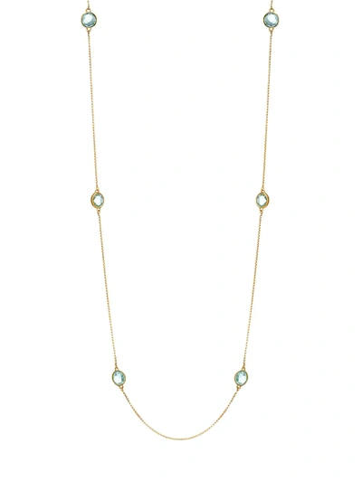 Shop Dean Davidson Women's Mar Blue Topaz Quartz Charm Necklace In Gold