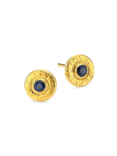 Shop Gurhan Women's Rain 24k Yellow Gold & Blue Sapphire Stud Earrings