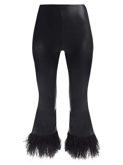 Shop Commando Women's Faux Leather Feather Flare Leggings In Black