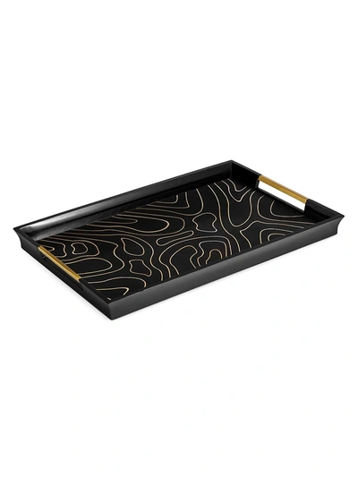 Shop L'objet Isles Brass & Resin Tray In Black