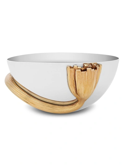 Shop L'objet Small Deco Leaves 24k Goldplated & Stainless Steel Bowl