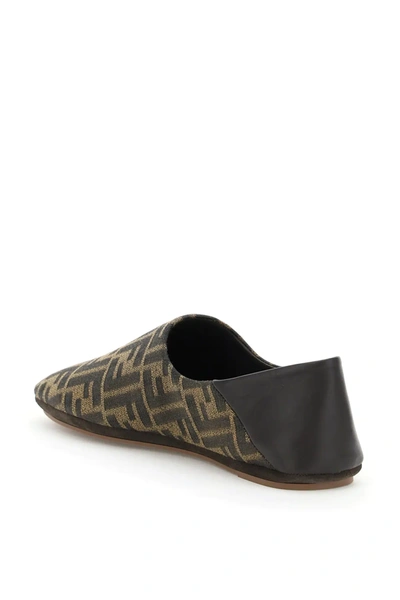 Shop Fendi Ff Slipper In Brown,black