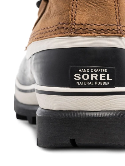 Shop Sorel Caribou Leather Boots In Brown