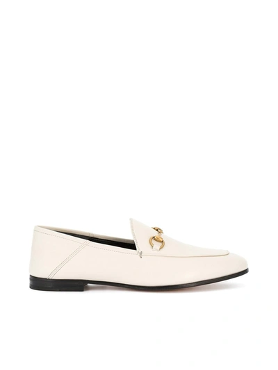 Shop Gucci Brixton Horsebit Loafers In White