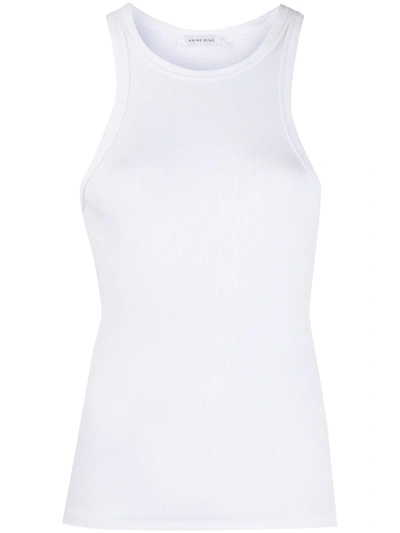 Shop Anine Bing Eva Organic Cotton Tank Top In White