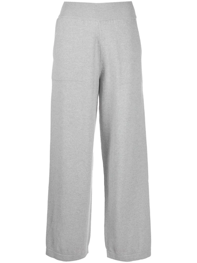 Shop Barrie Wide Cashmere Trousers In Grey