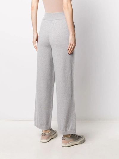 Shop Barrie Wide Cashmere Trousers In Grey