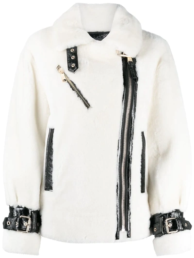 Shop Nicole Benisti Grand Shearling Puffer Jacket In White