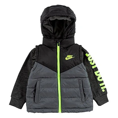 Shop Nike Boys' Toddler 2fer Puffer Jacket In Black