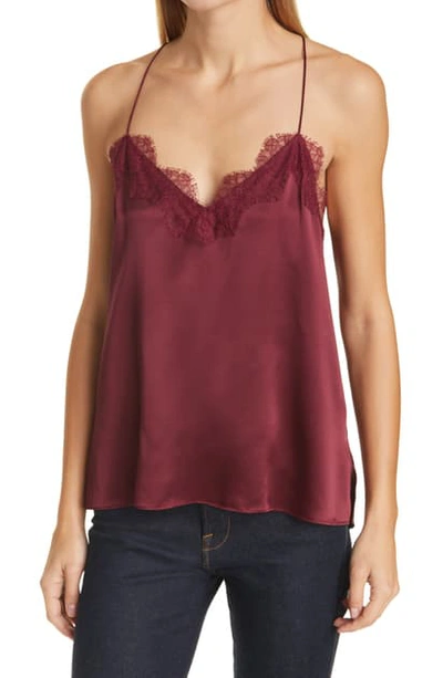 Shop Cami Nyc The Racer Silk Charmeuse Camisole In Cabernet