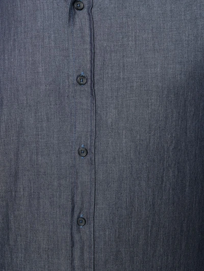 Shop Xacus Denim Button-down Shirt In Blue